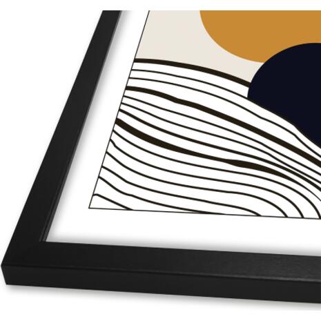 Πίνακας Circles and Rings σε μαύρο πλαίσιο και γυαλί | entos 50x70cm