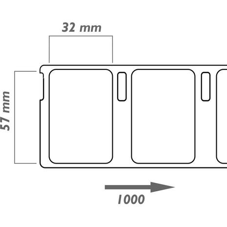 Ετικέτες αυτοκόλλητες θερμικές  57x32mm (BARCODE DYMO) ρολό 1000 ετικέτες