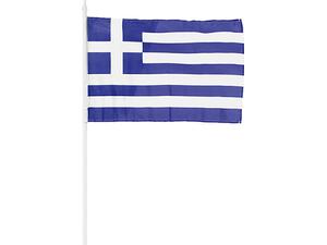 Σημαία ελληνική υφασμάτινη 32x45cm με πλαστική λαβή 60cm