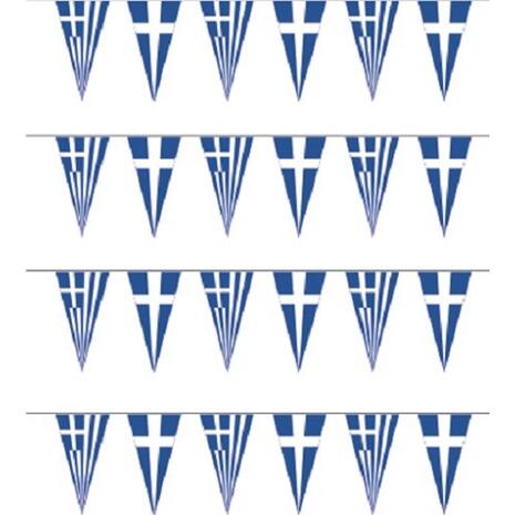 Γιρλάντες ελληνικές υφασμάτινες τριγωνικές 25x50cm 12m