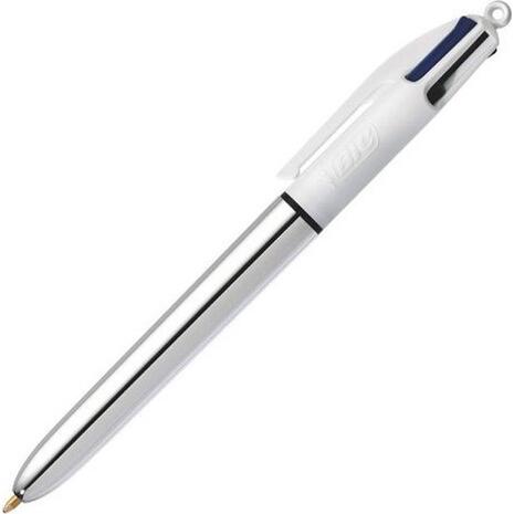 Στυλό διαρκείας BIC Shine 4 χρωμάτων 1.00mm με ασημί σώμα