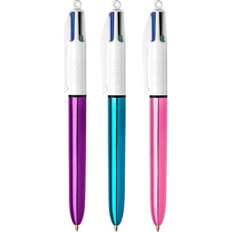 Στυλό διαρκείας BIC Shine 4 χρωμάτων 1.00mm με διάφορα χρώματα στο σώμα