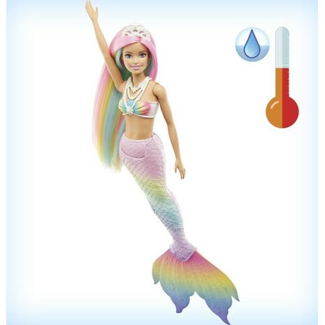 Κούκλα Barbie Dreamtopia Γοργόνα μεταμόρφωση ουράνιο τόξο (GTF89)