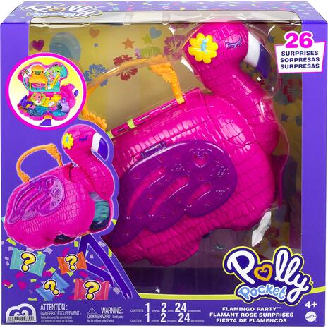 Polly Pocket Flamingo Party Πινιάτα 26 Εκπλήξεις Κούκλες Margot & Friend, Pop and Swap Feature (HGC41)
