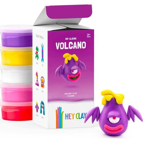 Hey Clay Claymates Aliens Volcano Πολύχρωμος Πηλός (440009)