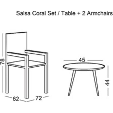 SALSA Coral Coffee Set Κήπου Μέταλλο Μαύρο - Γυαλί - Wicker Φυσικό: Τραπεζάκι+2 Πολυθρόνες (Ε283,S)