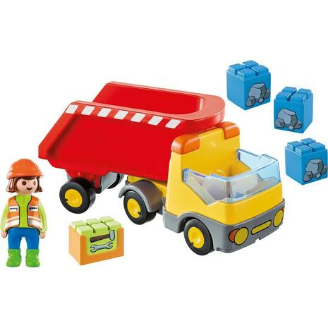 Playmobil  1-2-3 Ανατρεπόμενο Φορτηγό Με Εργάτη 70126