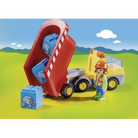 Playmobil  1-2-3 Ανατρεπόμενο Φορτηγό Με Εργάτη 70126