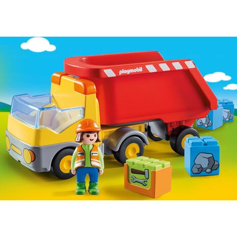 Playmobil  1-2-3 Ανατρεπόμενο Φορτηγό Με Εργάτη 70126