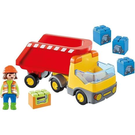 Playmobil  1-2-3 Ανατρεπόμενο Φορτηγό Με Εργάτη 70126