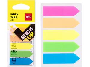 Σελιδοδείκτες DELI STICK UP 43x12mm 5x20 φύλλα σε διάφορα χρώματα (Διάφορα χρώματα)