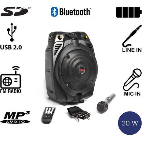 Φορητό ηχείο Akai SS022A-X6 Bluetooth με ενισχυτή, USB και κάρτα SD – 30 W RMS