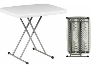 Τραπέζι Catering BLOW Πτυσσόμενο 75x50cm H.54/62/74cm, Ρυθμιζόμενο Ύψος, Μέταλλο Βαφή Γκρι, HDPE Άσπρο [Ε-00013436] ΕΟ177 (Λευκό)