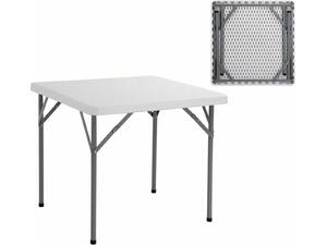 Τραπέζι Catering BLOW Πτυσσόμενο  86x86x74cm, Μέταλλο Βαφή Γκρι, HDPE Άσπρο [Ε-00011447] ΕΟ173 (Λευκό)