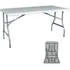 Τραπέζι Catering BLOW Πτυσσόμενο (Βαλίτσα) 152x70x74cm, Μέταλλο Βαφή Γκρι, HDPE Άσπρο [Ε-00017920] ΕΟ181 (Λευκό)