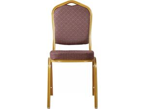 Καρέκλα Hilton μέταλλο βαφή gold, ύφασμα καφέ [Ε-00020493] ΕΜ513,9 (1 τεμάχιο) (Καφέ)