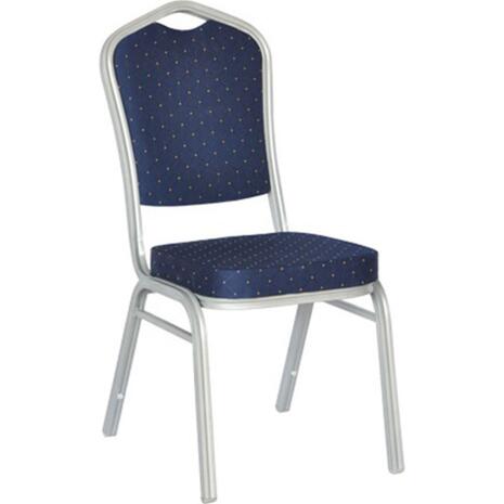 HILTON Καρέκλα Μέταλλο Βαφή Silver, Ύφασμα Μπλε (ΕΜ513,3) (Μπλε)