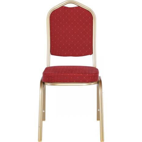 HILTON Καρέκλα Μέταλλο Βαφή Light Gold, Ύφασμα Κόκκινο (ΕΜ513,5) (Κόκκινο)