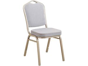 HILTON Καρέκλα Μέταλλο Βαφή Light Gold, Ύφασμα Γκρι (ΕΜ513,51) (Γκρι)