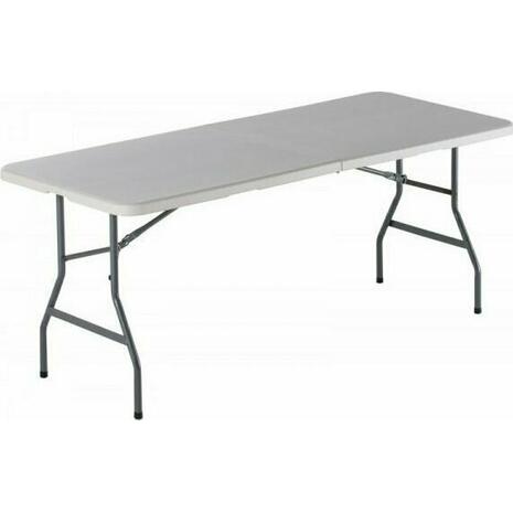 Τραπέζι Catering BLOW-R  Πτυσσόμενο (Βαλίτσα) 240x85x75cm, Μέταλλο Βαφή Γκρι, HDPE Άσπρο  [Ε-00019026] ΕΟ182,1 (Λευκό)