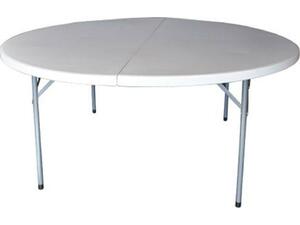 Τραπέζι Catering BLOW-R Πτυσσόμενο Φ181cm H.74cm, Μέταλλο Βαφή Γκρι, HDPE Άσπρο  [Ε-00016576] ΕΟ175,1 (Λευκό)