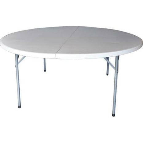 Τραπέζι Catering BLOW-R Πτυσσόμενο Φ181cm H.74cm, Μέταλλο Βαφή Γκρι, HDPE Άσπρο  [Ε-00016576] ΕΟ175,1 (Λευκό)