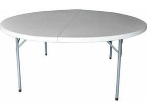 Τραπέζι Catering BLOW-R Πτυσσόμενο Φ153cm H.74cm, Μέταλλο Βαφή Γκρι, HDPE Άσπρο [Ε-00015784] ΕΟ174,1 (Λευκό)