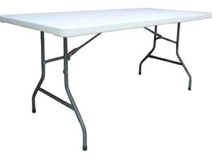 Τραπέζι Catering BLOW  Πτυσσόμενο 198x90x74cm, Μέταλλο Βαφή Γκρι, HDPE Άσπρο [Ε-00016578] ΕΟ178 (Λευκό)