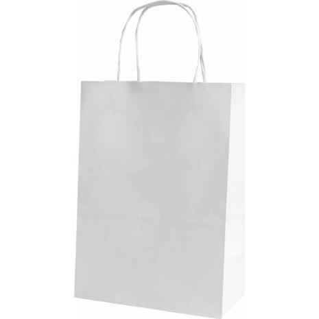 Χάρτινη σακούλα δώρου 22x18x8cm λευκή  (Λευκό)