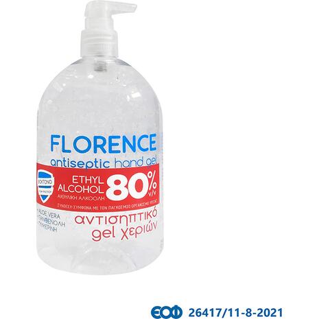 Αντισηπτικό gel χεριών Βιοκτόνο 80% Florence 1000ml