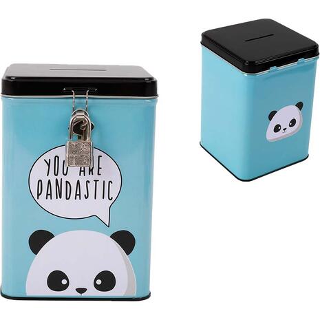 Κουμπαράς μεταλλικός Total Gift XL2004 Panda με κλειδί