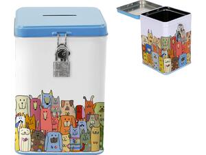 Κουμπαράς μεταλλικός Total Gift Stay Pawsitive με κλειδί 10.6x10.6x15.3cm (XL2157)