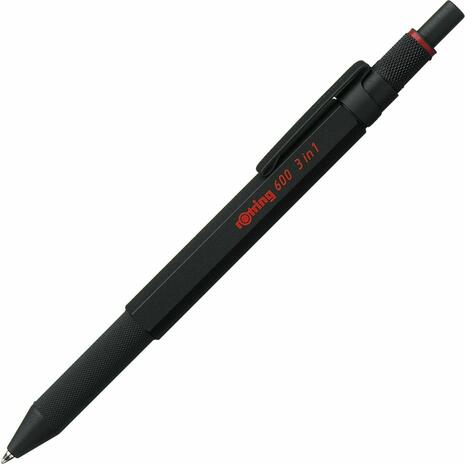 Στυλό διαρκείας και μηχανικό μολύβι 0.5mm Rotring 600 Multipen 3 in1 black