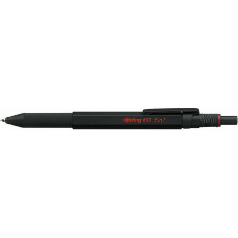 Στυλό διαρκείας και μηχανικό μολύβι 0.5mm Rotring 600 Multipen 3 in1 black