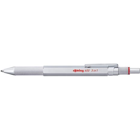 Στυλό διαρκείας και μηχανικό μολύβι 0.5mm Rotring 600 Multipen 3in1 silver