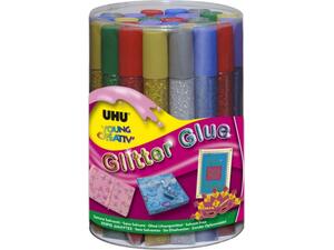 Κόλλα υγρή UHU Glitter 20ml διάφορα χρώματα (1 τεμάχιο)