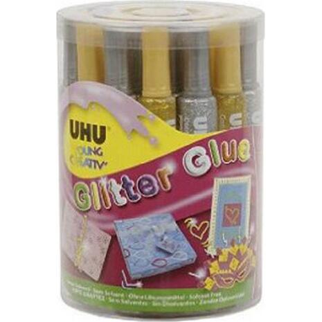 Κόλλα υγρή UHU Glitter 20ml διάφορα χρώματα (1 τεμάχιο)