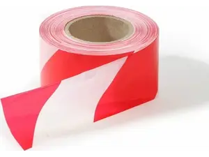 Ταινία Σήμανσης  70mm x 100m κόκκινο-λευκό χωρίς κόλλα