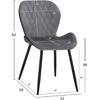 Καρέκλα Adalyn γκρι βελούδο & μαύρο PU ΗΜ8729.01