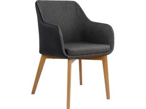 Πολυθρόνα Bristol ύφασμα σκούρο γκρι & PU μαύρο 57x59x86Υ HM0141.01 - Έπιπλα για όλους τους χώρους από το Oikonomou-shop