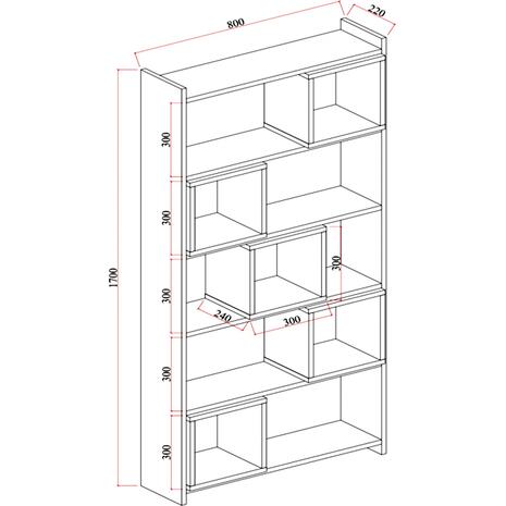 Βιβλιοθήκη Clark μελαμίνης καρυδί- γκρι 80x22x170Υ HM9118.01 - Έπιπλα για όλους τους χώρους από το Oikonomou-shop