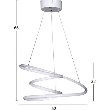 Κρεμαστό φωτιστικό οροφής LED λευκό 52x66cm HM7521.01