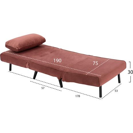 Πολυθρόνα κρεβάτι Braxton βελούδο σάπιο μήλο 75x75x88Υ HM8425.12 - Έπιπλα για όλους τους χώρους από το Oikonomou-shop