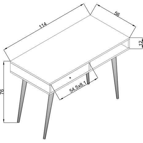 Γραφείο/Κονσόλα Ignatius sonoma-λευκό 114x56x76cm HM9249.01