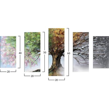 Πίνακας πεντάπτυχος "Four Seasons" MDF 100x60x0.3cm HM7206.05 - Διακοσμητικά σπιτιού σε κάθε σχέδιο και διάσταση για κάθε γούστο  από το Oikonomou-shop.gr