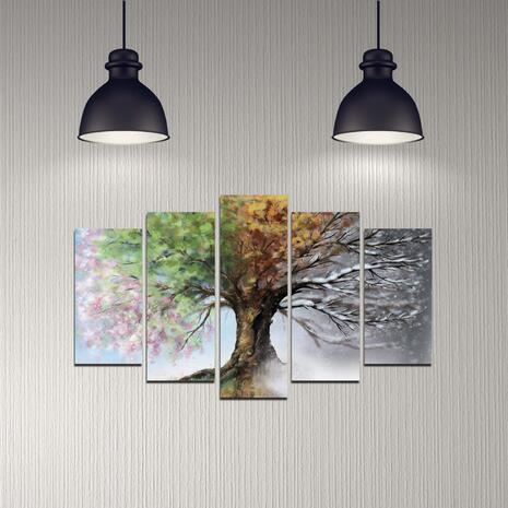 Πίνακας πεντάπτυχος "Four Seasons" MDF 100x60x0.3cm HM7206.05 - Διακοσμητικά σπιτιού σε κάθε σχέδιο και διάσταση για κάθε γούστο  από το Oikonomou-shop.gr