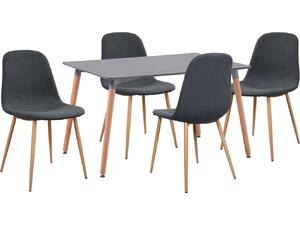 Σετ τραπεζαρίας 5 τεμαχίων με τραπέζι 120x80x73cm και 4 καρέκλες 45x54x84cm γκρι HM11330.10 - Έπιπλα για όλους τους χώρους από το Oikonomou-shop