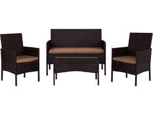 Σετ κήπου- βεράντας 4 τεμαχίων καναπές, 2 πολυθρόνες & τραπέζι καφέ με μαξιλάρια HM5290.01 -  Έπιπλα για όλους τους χώρους από το Oikonomou-shop