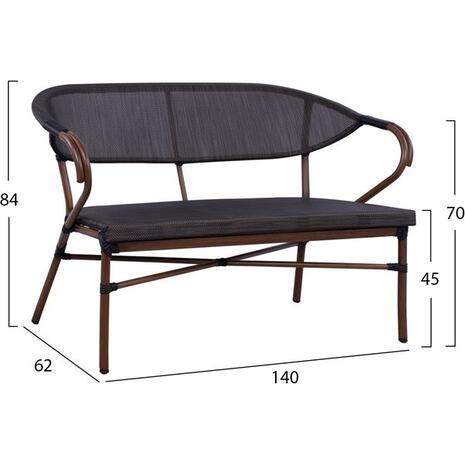 Σετ κήπου- βεράντας 4 τεμαχίων καναπές, 2 πολυθρόνες & τραπέζι αλουμινίου bamboo καφέ HM5573 - Έπιπλα για όλους τους χώρους από το Oikonomou-shop.