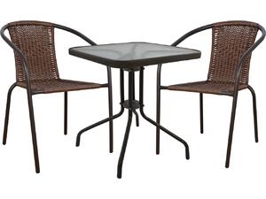Σετ κήπου- βεράντας 3 τεμαχίων μεταλλικό με 2 καρέκλες & τραπέζι καφέ HM5015.02+HM5035.02 - Ανακάλυψε ποιοτικά και μοντέρνα Σετ Κήπου-Βεράντας και Έπιπλα για όλους τους χώρους από το oikonomou-shop.
